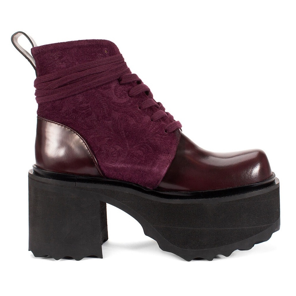 John Fluevog Purple Platform Shoes